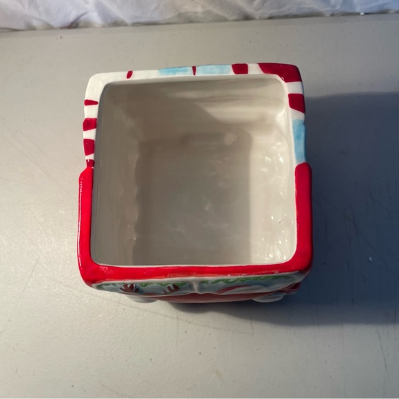 Red Santa and Reindeer Ceramic Planter NEW with box can ship ASAP Best offer - Picture 6 of 10